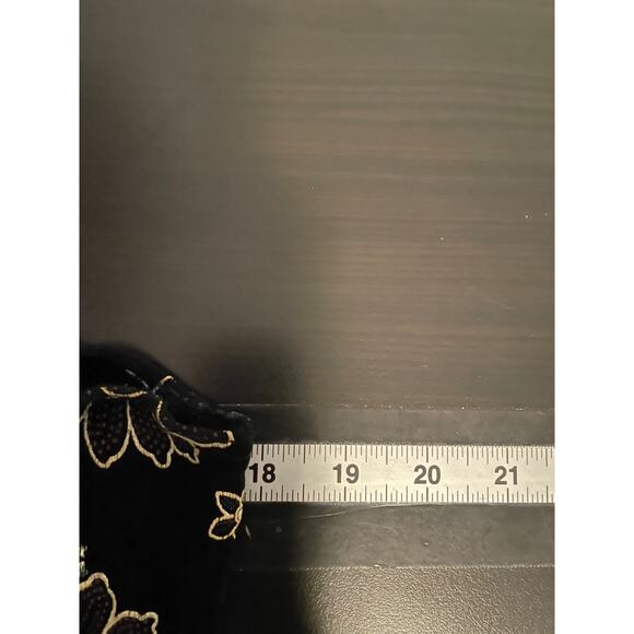 Vintage Womens Tunic Size 10 Black Floral Slinky Sleeveless Whimsigoth Y2K READ - Picture 7 of 9